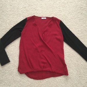 Bundle Only - Red and Black Wrap Top XS